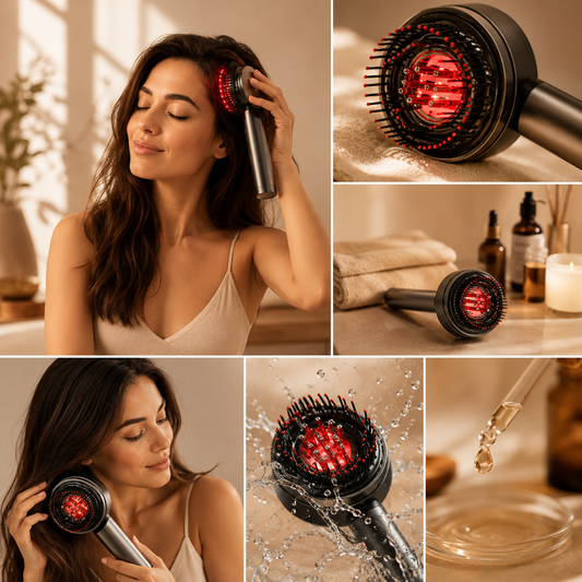 Cepillo Masajeador Cabello Terapia Luz